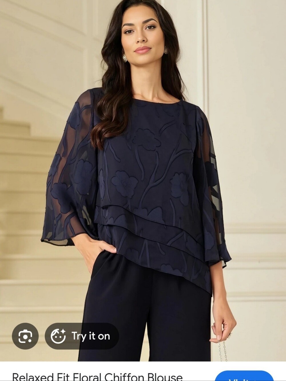 Gorgeous Navy Blouse XXL